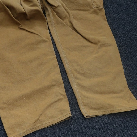 Carhartt Duck Bib Overalls Double Knee Workwear Mens 46x30 Brown - Picture 15 of 15